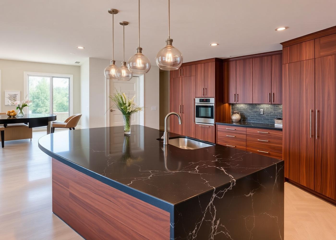Walnut & Onyx — St. George — Leathered Granite